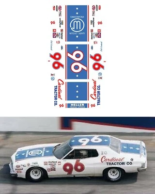 #96 Dale Earnhardt Cardinal 拖拉机贴花 1/64 比例 AFX Autoworld Tyco Lifelike — 第 1/2 张图片