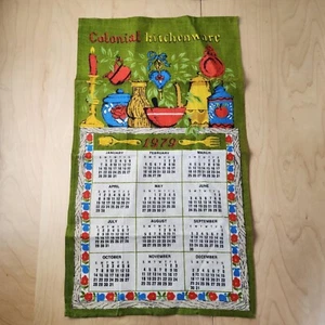 Vtg 1979 Colonial Kitchenware Linen Cloth Wall Calendar Hanging Kitchen Decor - Picture 1 of 6