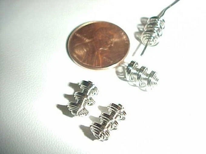 24件老式/复古镀银金属弹簧凹槽10毫米。 BEADS L437 — 第 1/3 张图片