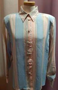 Beverly Rose USA femme chemisier boutons sur le devant manches longues taille L - Imagen 1 de 6