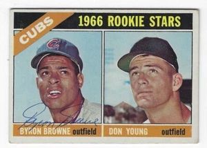 Autographed 1966 TOPPS Baseball #139 BYRON BROWNE Chicago Cubs card - Picture 1 of 1