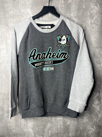 Vintage Anaheim Mighty Ducks Sweater Adult Small Gray Fleece NHL Pullover Mens Cover