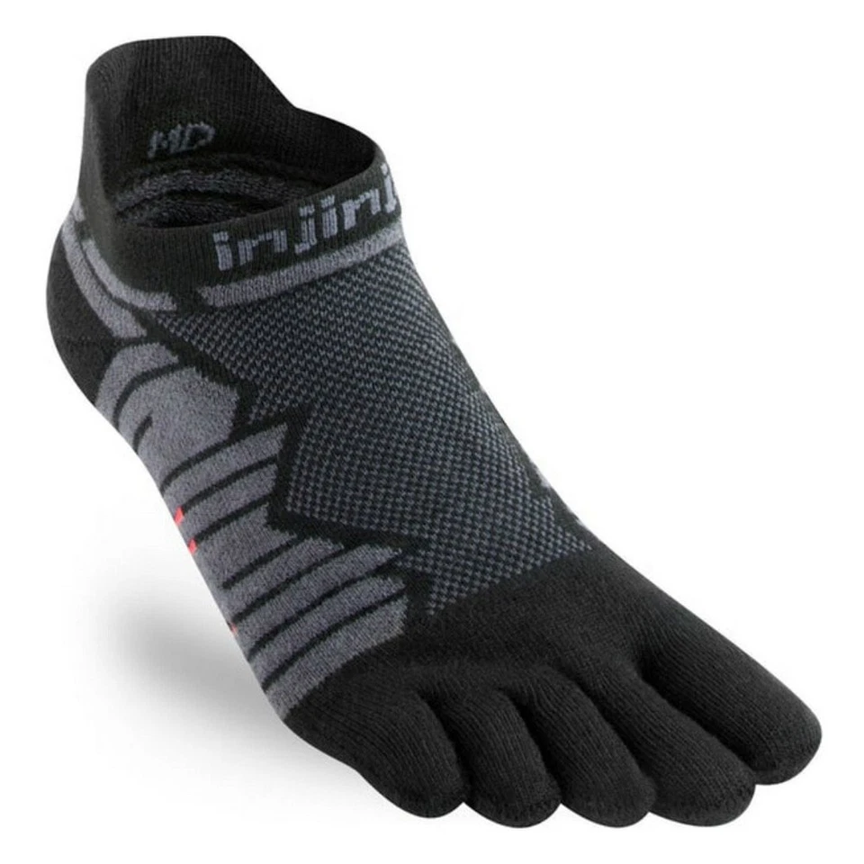 Injinji Ultra Run No-Show Five Finger Running Toe Socks Onyx - Image 1 of 1