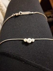 Vintage Napier Silver Pendant Necklace With Crystals - Picture 1 of 6