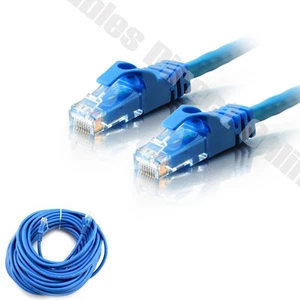 Lot de câble patch CAT6 BLEU Ethernet LAN fil modem 6 pieds 10 pieds 20 pieds 50 pieds 100 pieds 200 pieds - Photo 1/3