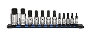 70108-12-Piece Metric Hex Bit Socket Set - Chrome Vanadium Sockets with S2 Al... - Picture 1 of 9