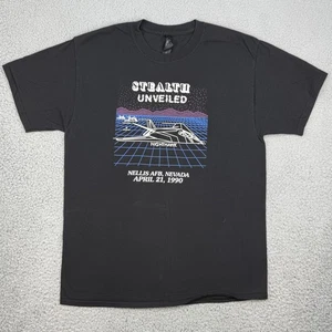 Camisa Stealth Unveiled Nighthawk Para Hombres Grande Negra Nellis AFB 1990 Fuerza Aérea - Imagen 1 de 9