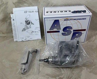 ASP Engines - FS61AR Four Stroke Glow Engine for RC Airplane Aeroplane - NEW - Image 1 of 4