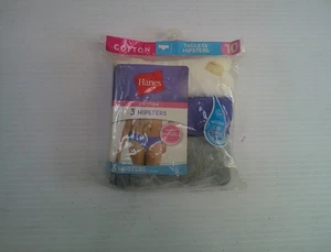 HANES Women's Tagless Cotton Hipsters 3-Pack Size 10 - Picture 1 of 2