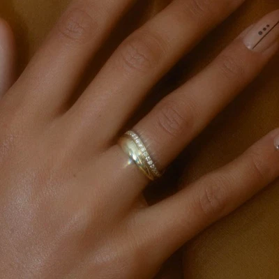 Gold Diamond Band GLI HRD Lab Grown Round 0.60 Ct 14K Yellow Ring Size 5 6 7.5 8 - image 1 of 4