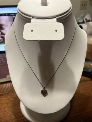 Sterling Silver 925 Small Heart Locket Pendant Chain Necklace - Image 1 of 3