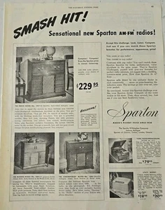 Sparton AM-FM Radios Styles 1947 gran éxito anuncio vintage - Imagen 1 de 1