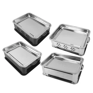 Fish Charcoal Alcohol Stove Rectangular 2.2‑4.4lb Fish Stainless Steel M Size - Picture 1 of 21