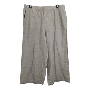 NWT Eileen Fisher Organic Linen Wide-Leg Pant Easy Fit Natural Beige Size XL - Picture 1 of 11