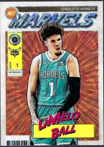2023-24 Hoops Premium Stock Retro Net Marvels Premium SSP LaMelo Ball - Bild 1 von 2