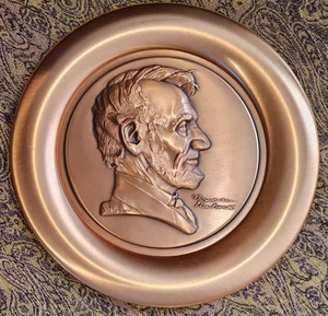 1976 Collector Copper Plate Norman Rockwell's Lincoln #5258 - Picture 1 of 4