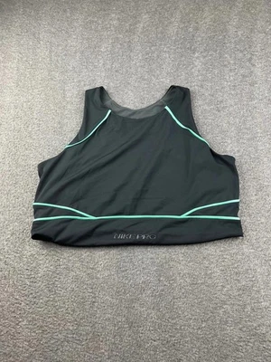 Sujetador deportivo para mujer Nike Pro Dri-FIT 2x negro verde ribete Foto 1 de 4