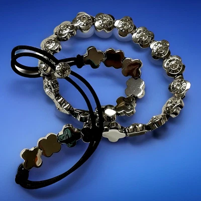 Henri Bendel Silver-tone Rhinestone Headband Signed Signature Hair Band Stretch - Image 1 of 4