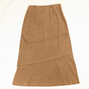 Vintage Wildlife New York Maxi Skirt Sz 8 Faux Suede Brown Western Cowgirl Boho - Picture 1 of 4