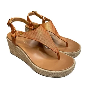 Vionic Kirra Wedge Sandal Women’s Size 6 Argan Brown Leather Shoes Heels - Picture 1 of 8