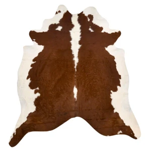 100% Natural Genuine Cowhide Rug/Carpet Brown & White Regular Design Asst - Picture 1 of 4