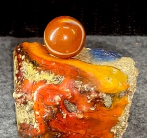 😎Akro Marble & A Piece Of The Concrete Floor W/ Melted Glass On It-Akro History - Picture 1 of 7