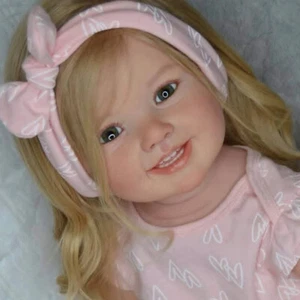 Muñeca bebé renacida pintada de 28" acabada niña enraizada tela de pelo cuerpo regalo - Imagen 1 de 4