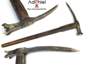 FN_05a Spiked WARHAMMER with Burned and Oiled Oak Wood Handle (Historical) - Picture 1 of 7
