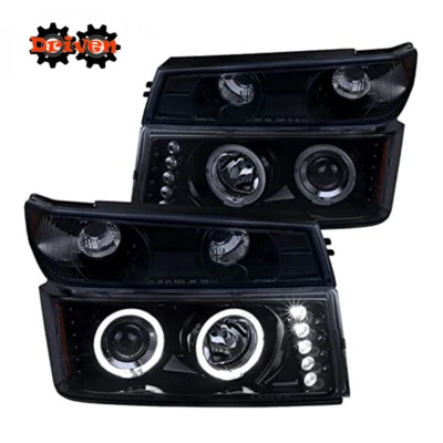 04-12 Chevy Colorado GMC Canyon Projector Halo Headlight Turn Signal Smoked Tint - Image 1 of 2