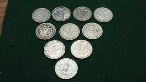 10 Mexico 1/Un Peso Coin Lot - .100 Silver 1958-1967 MIX - Picture 1 of 8
