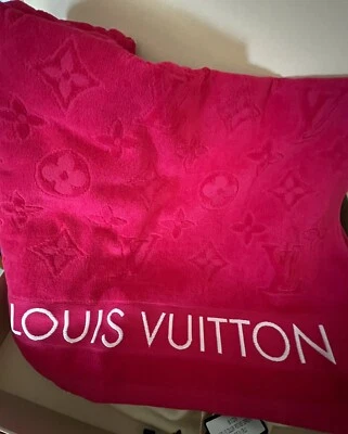 路易威登海滩浴巾毛毯Monogram Fuchsia全新带标签盒M77514 — 第 1/4 张图片