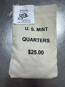 2002 Indiana - P State Quarter Original Mint Sewn Bag $25 (100 UNC coins) - Picture 1 of 1