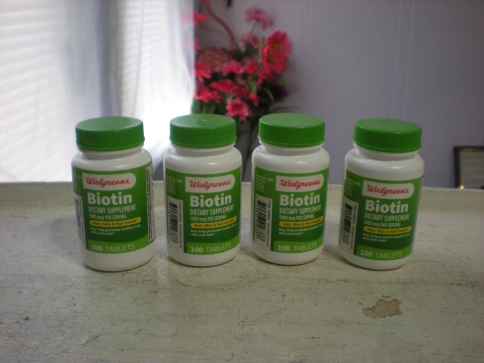 4-Biotin 5000 mcg Per Serving. 100 TABLETS  each lot of 4  06/26 - Image 1 of 1