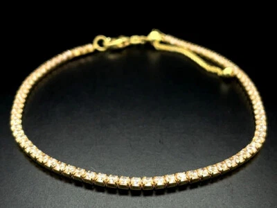 SCHMUCKJAGD SLIDER ARMBAND AUS 925/SILBER GELBVERGOLDET MIT ZIRKONIA & KARABINER - Bild 1 von 4