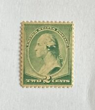 U.S. #213 1887 2c Washington Green Mint OG MNH Well Centered CV $120