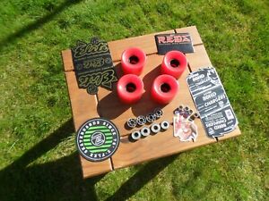 4 X   GOOD QUALITY  60MM  CRUISER OR SKATEBOARD WHEELS with  BEARINGS & SPACERS