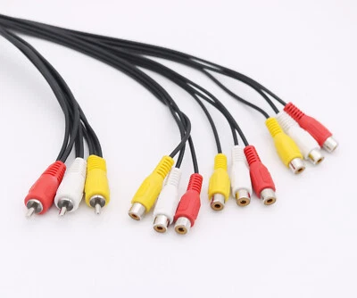 1pc 3 RCA Male to 9 RCA Female Splitter Audio DVD Video AV Connector Cable 30cm - Image 1 of 4