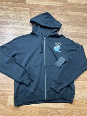 Sudadera con capucha Hurley Surf Co. Glow Withe The Flow con cremallera para mujer pequeña S negra corta Foto 1 de 4