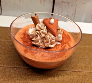 Fake Mini PUMPKIN PIE PUDDING with Whipped Cream Tiered Tier Tray Decoration - Picture 1 of 3