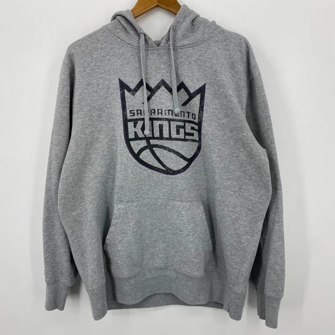 OTS Hoodie Men's XL Gray Sacramento Kings Basketball Pullover NBA Cover