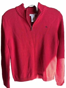 NWT Tommy Bahama Red Boy's Sweater Youth Size XL / 14 1/4 Zip 100% Cotton NEW - Picture 1 of 3