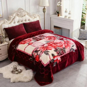 Korean Mink Heavy Blanket Thick Soft Warm Blankets Weight All Season 9Lbs 85x93 - Picture 1 of 73