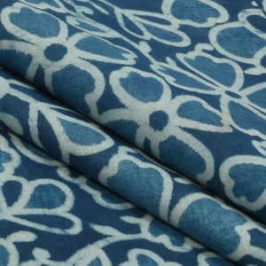 Indian 20 Yard Wholesale Indigo Blue Cotton Sewing Craft Mud Resist Block Print - Picture 1 of 7
