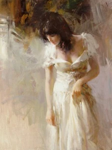 Pino Daeni,Hand-painted Portrait oil Painting On Canvas 24x36inch #076 Unframed - Picture 1 of 5