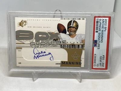 2002 SPX Archie Manning Auto SUPREME SIGNATURE #SS-AM PSA 10 GEM  MINT POP 4 - Image 1 of 4