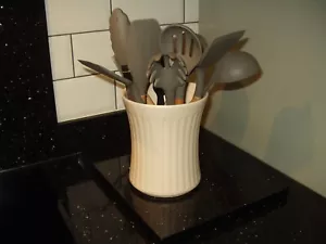 Ceramic Kitchen Utensil Holder Tidy Cooks Chefs Tools Pot Fluted Container - Picture 1 of 3