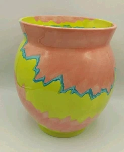 Anthropologie Elnaz Nourizadeh Soul of Colors Vase Pink Blue Yellow LARGE 8.5" H - Picture 1 of 16