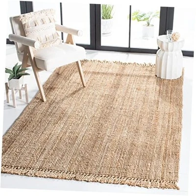  Natural Fiber Collection Area Rug - 5' x 8', Natural, Handmade Woven Fringe  - Image 1 of 4