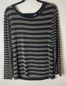 Chicos Travelers 2 US Large Striped Blouse Tunic Travel Preppy Career Office - Picture 1 of 8