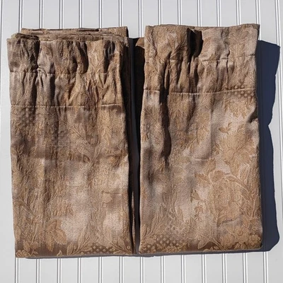 CROSCILL Paneles Cortina Jacquard Dorado Floral Repujado Cortinas Vintage 43 x 86 Foto 1 de 4